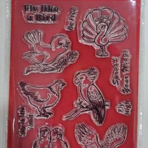 Clear Birds Rubber stamp craft Size 104 mm x 150 mm.