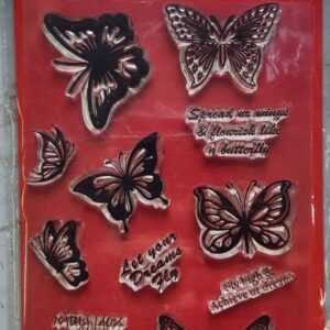 Clear Butterfly Rubber stamp craft Size 104 mm x 150 mm.