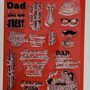 Clear Father's Day Rubber stamp craft Size 104 mm x 150 mm.