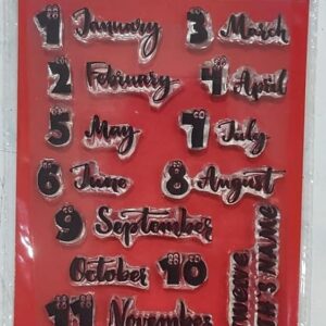 Clear Number & Month Rubber stamp craft Size 104 mm x 150 mm.