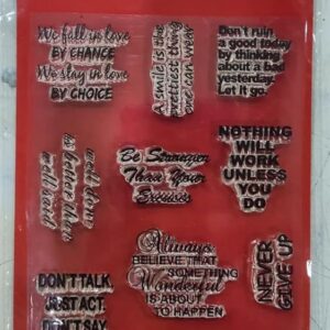 Clear Motivational Rubber Stamp Craft Size 104 mm x 150 mm