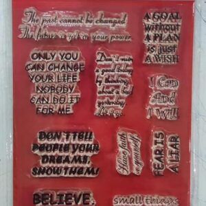 Clear Motivational Quotes Rubber Stamp Craft Size 104 mm x 150 mm